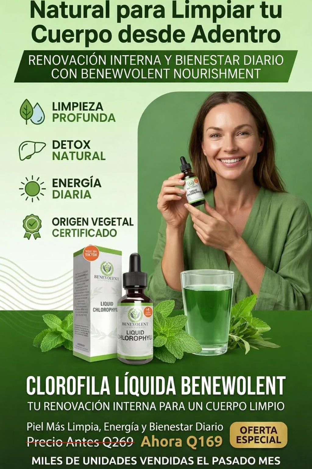 Clorofila Líquida – Detox Natural para Limpiar tu Cuerpo desde Adentro,