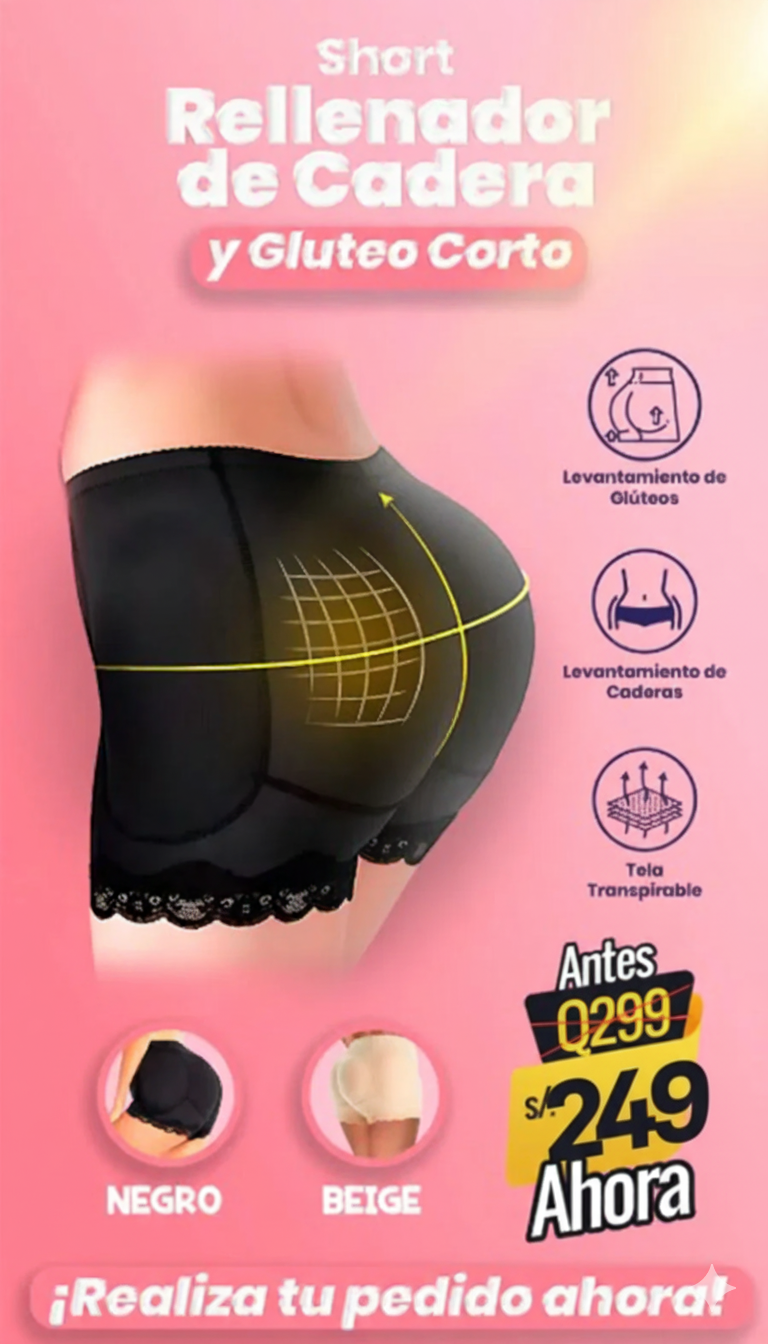 Short Rellenador de Glúteos Natural – Aumenta, Levanta y Moldea sin Cirugía