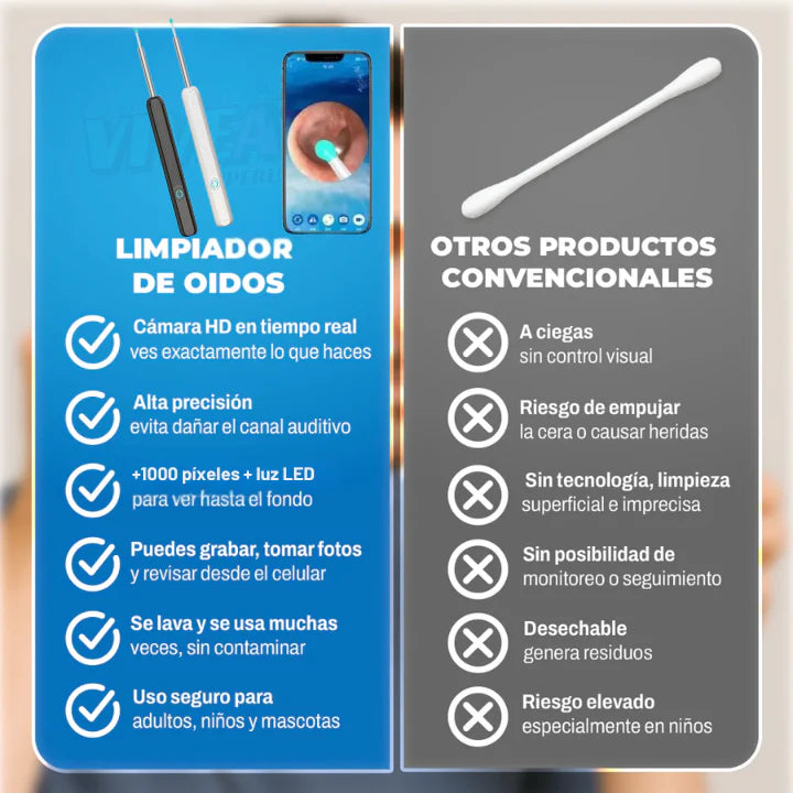 Limpiador auditivo Smart con Camara🎥 - Otoscopio Premium