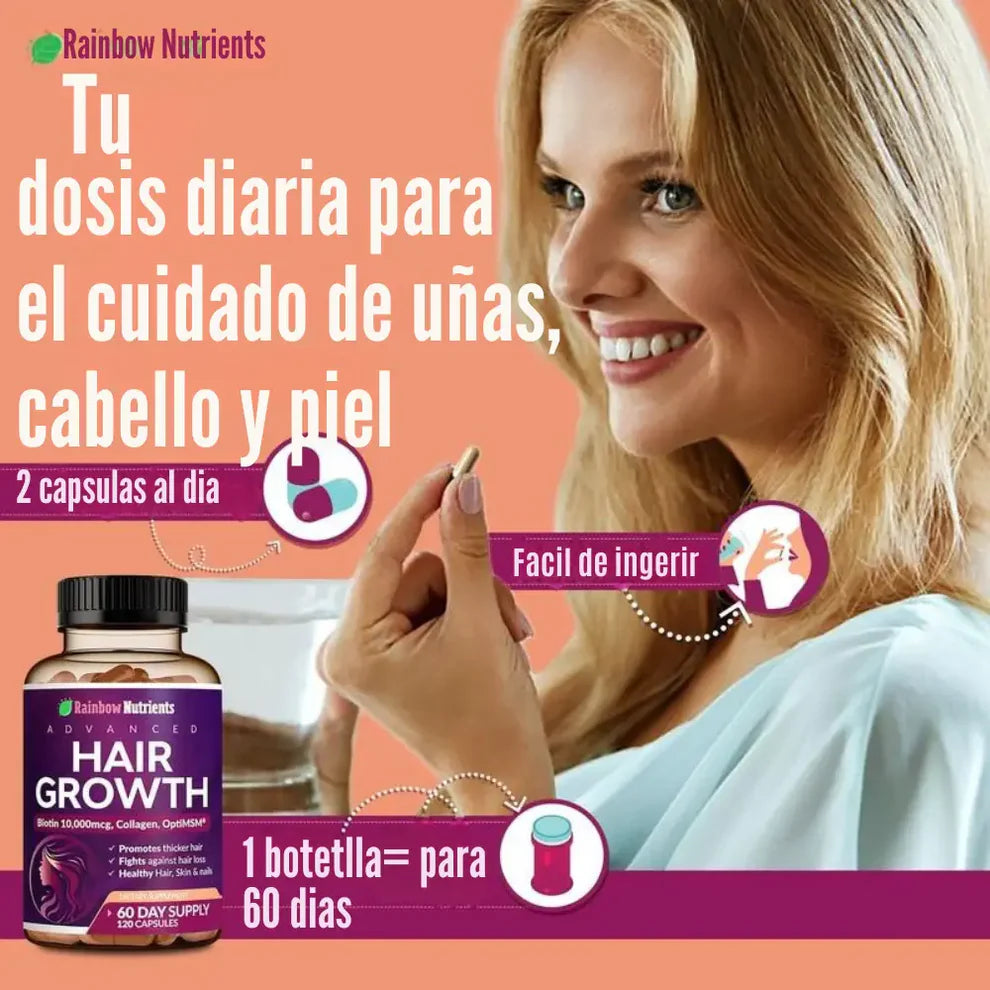 HAIR GROWTH - El suplemento que tu cabello, uñas y piel necesitan!