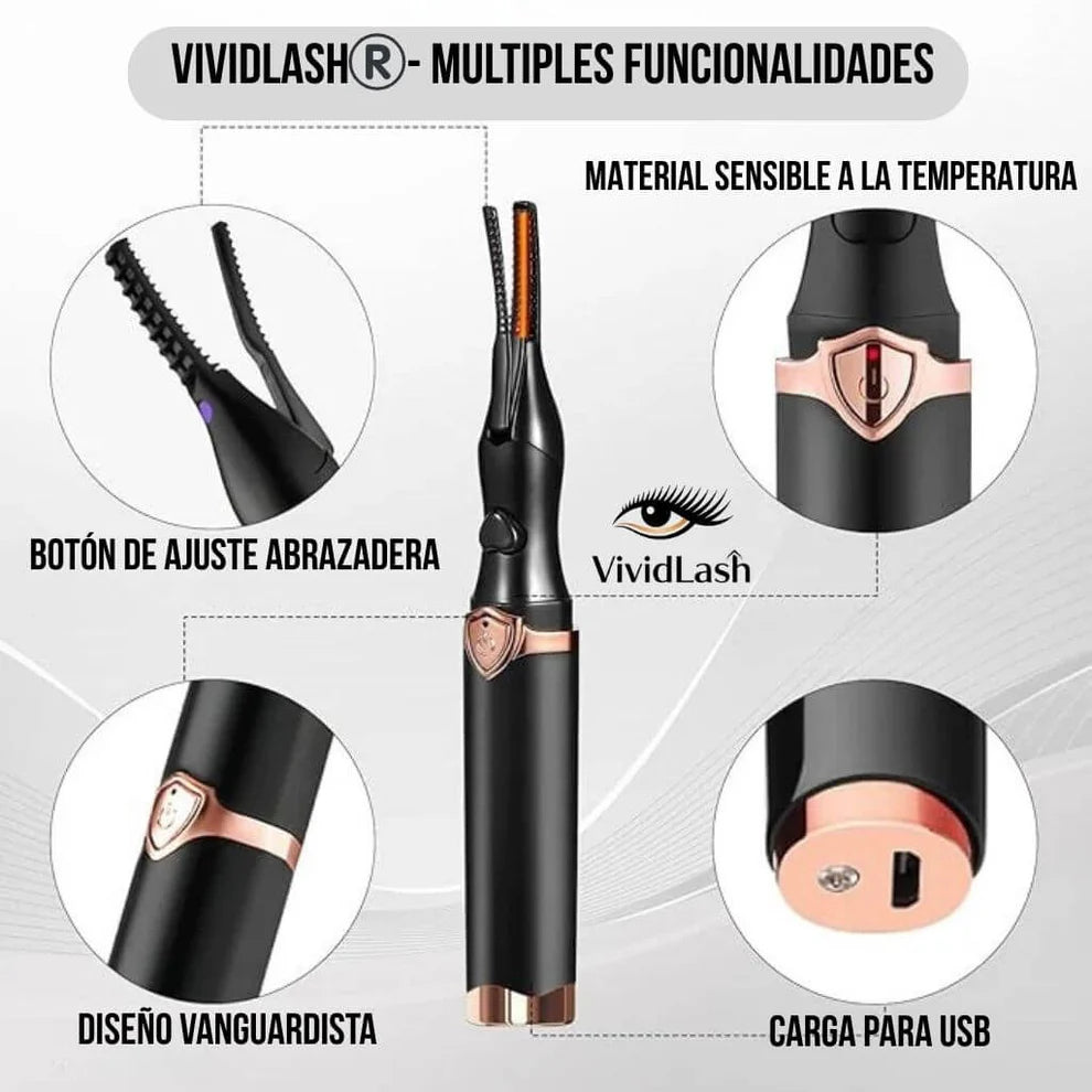 VividLash®️- El Rizador Eléctrico que Mantiene tus Pestañas Levantadas y Curvadas Todo el Día