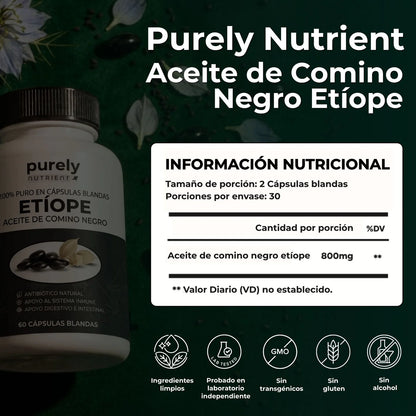 Purely Nutrient Aceite Etíope De Semilla Negra