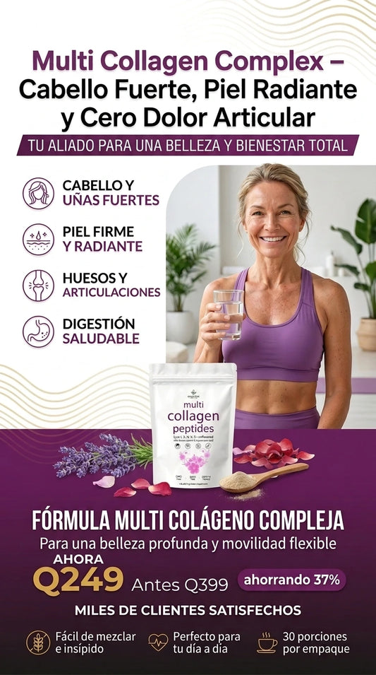 Multi Collagen Complex – Cabello Fuerte, Piel Radiante y Cero Dolor Articular