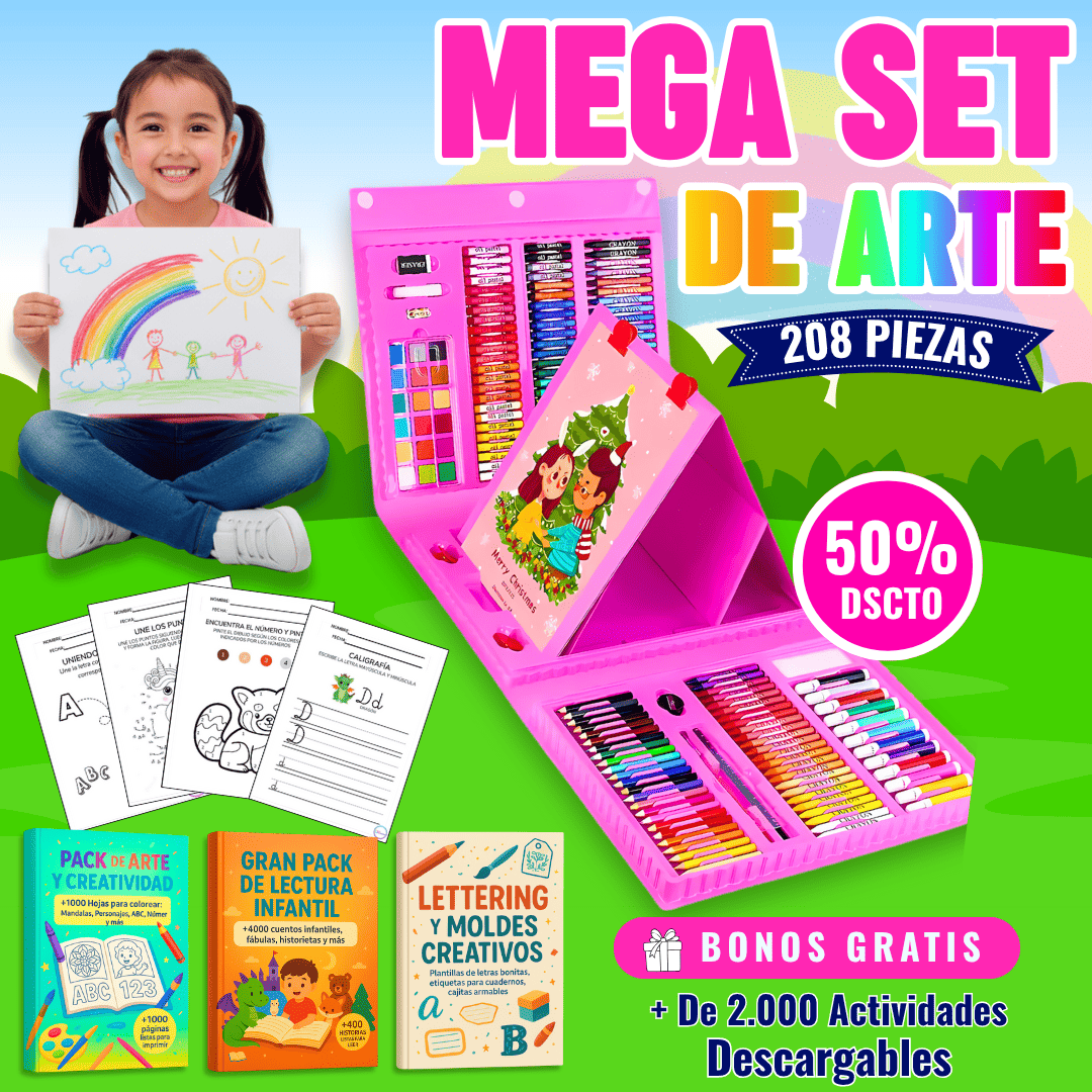 NUEVO MEGA-SET DE ARTE 208 PIEZAS 🎨 + Cuadernillos Descargables GRATIS 📚