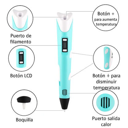 Lápiz Creativa 3D – ¡Dibuja, Crea y Construye en el Aire!