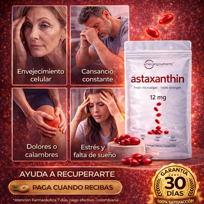 Astaxanthin 12 mg de Microingredients® Cuida tu piel, ojos y células desde hoy con protección antioxidante avanzada