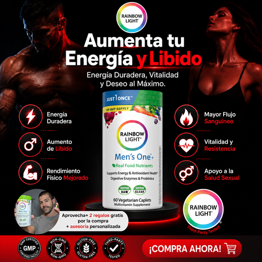Rainbow Light Mens One Multivitamínico diario para hombres
